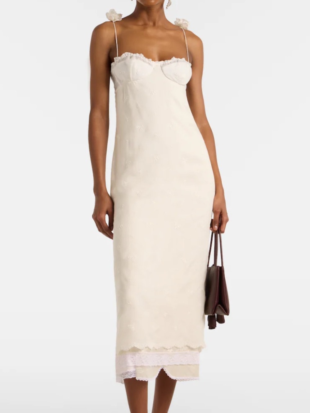 Magda butrym rosette embroidered silk midi dress